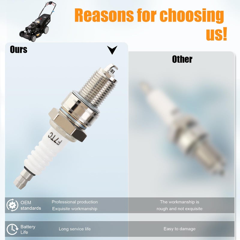 QAZAKY Spark Plug F7TC for Generator GX120 GX160 GX200 GX240 GX270 GX340 GX390 GCV160 GCV190 Go Kart Mini Bike Lawnmower Tractor Rototiller Water Pump Tillage Polishing Machine Chainsaw 168F 168FA FB - Image 5